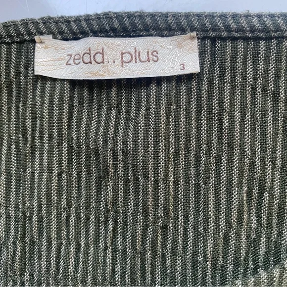 ZEDD PLUS Women's Asymmetrical Green White Geometric Pattern Tunic Size XL - Picture 7 of 9